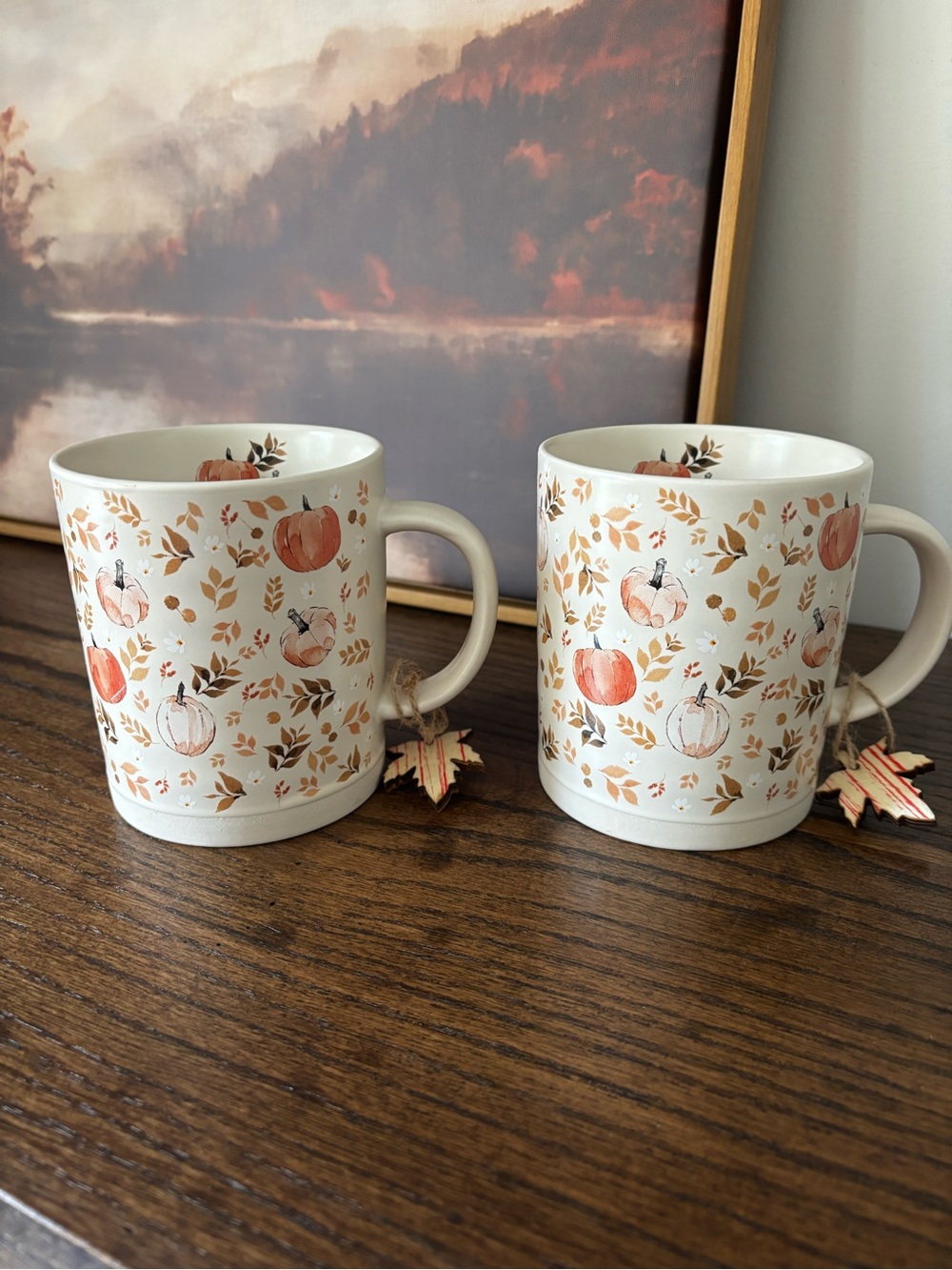 NEW Set of 2 Pumpkin Fall Mugs